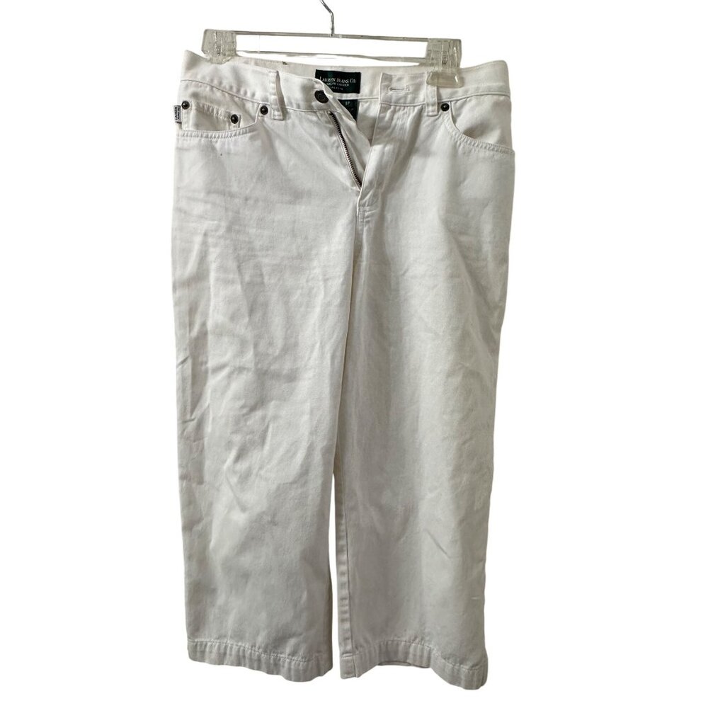 Lauren Jeans Co. Ralph Lauren Womens White Cropped Capri Pants 6P 100% Cotton